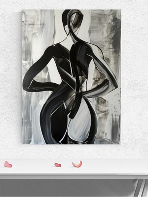 Black White Woman, Siyah Beyaz Kadın Bedeni Soyut Sanat Sanatsal Poster - Afiş - Dekorasyon