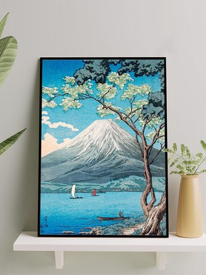 Fuji Dağı Baharı, Ukiyoe Japon Sanatı Sanat Çerçeveli Tablo - Çerçeveli Poster, Sanatsal Dekorasyon