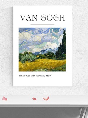 Van Gogh Wheat Cypresses, Selvi Ağaçlı Buğday Tarlası Sanatsal Poster, Afiş, Dekoratif Duvar Poster