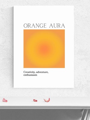 Orange Aura Soul, Turuncu Aura Manifest, Olumlama, Mantra, Spiritüel, Meditasyon Poster, Afiş