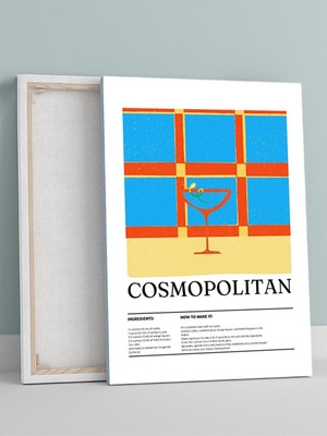 Cosmopolitan Kokteyl Tarifi Pop Sanat Mutfak Kanvas Tablo - Tuval Tablo