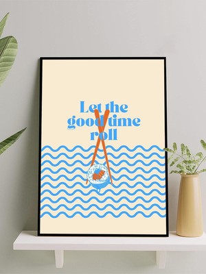 Good Time Roll, Iyi Zaman Rulosu Suşi, Pop Art Mutfak Çerçeveli Tablo - Çerçeveli Poster