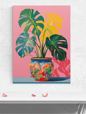 Monstera Garden, Monstera Bahçesi, Deve Tabanı Çiçek Pop Art Poster - Afiş - Dekoratif Duvar Poster
