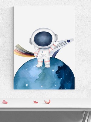 Uzay Selamlar Erkek Bebek Odası Poster, Afiş, Kreş Çocuk Odası Dekorasyon, Yenidoğan Hediye