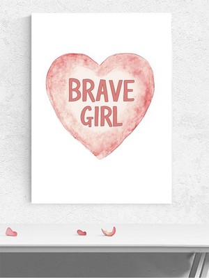 Cesur Kalp Kız Bebek Odası Poster, Afiş, Kreş Çocuk Odası Dekorasyon, Yenidoğan Hediye