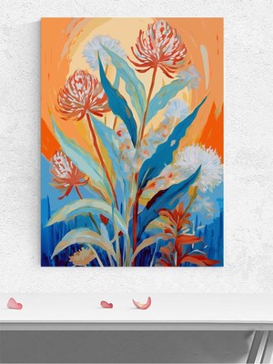 Sunrise Bloom, Gün Doğumu Çiçekleri Soyut Sanat Poster - Afiş - Dekoratif Duvar Poster