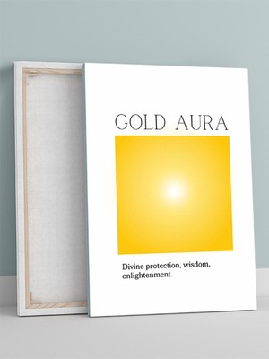 Gold Aura Soul, Altın Aura Manifest, Olumlama, Mantra, Spiritüel, Meditasyon Kanvas Tablo - Tuval