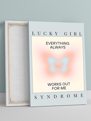 Lucky Girl, Şanslı Kız, Manifest, Olumlama, Mantra, Spiritüel, Meditasyon Kanvas Tablo - Tuval Tablo
