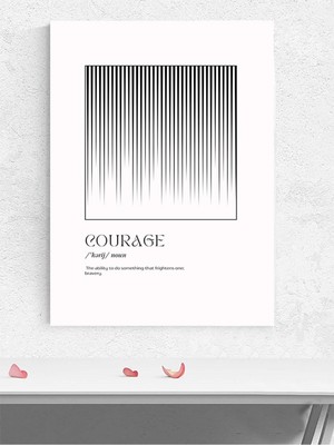 Courage, Cesaret Tipografik Kelime Sanatı Minimal Sanat Sanatsal Poster - Afiş - Dekorasyon