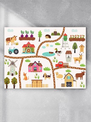 Çiftlik Hayatı Bebek Odası Poster, Afiş, Kreş Çocuk Odası Dekorasyon, Yenidoğan Hediye