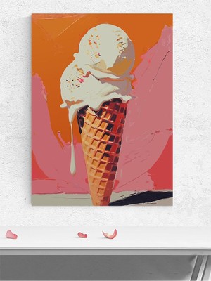 Sweet Melt, Tatlı Eritme Dondurma Soyut Sanat Mutfak Poster - Afiş - Dekoratif Duvar Poster