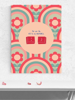 Key To Happiness, Mutluluğun Anahtarı Aşk, Pop Art Poster - Afiş - Dekoratif Duvar Poster