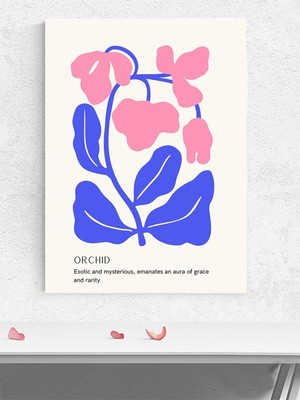 Orchid, Orkide Çiçeği Karakteri Minimalist Sanat Sanatsal Poster - Afiş - Dekorasyon
