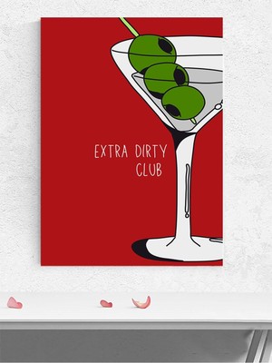 Olive Martini, Zeytinli Martini Kokteyl, Pop Sanat Mutfak Poster - Afiş - Dekoratif Duvar Poster