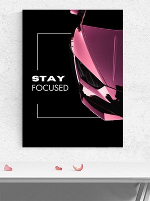 Focus Drive, Odaklı Kal, Lüks Araba Motivasyon Poster - Afiş - Ofis, Çalışma Odası Dekorasyon
