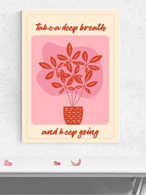 Breathe & Bloom, Nefes Al & Yeşer Motivasyon Poster - Afiş - Ofis, Çalışma Odası Dekorasyon