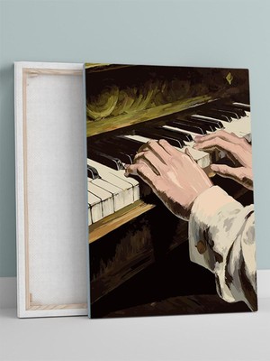 Piano Touch, Piyano Dokunuşu Piyanist Empresyonizm Kanvas Tablo - Tuval Tablo, Sanatsal Dekorasyon