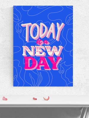 New Day Vibes, Yeni Gün Duygusu Motivasyon Poster - Afiş - Ofis, Çalışma Odası Dekorasyon