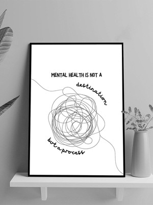 Process, Mental Sağlık Süreci Motivasyon Çerçeveli Tablo, Çerçeveli Poster, Ofis, Çalışma Odası