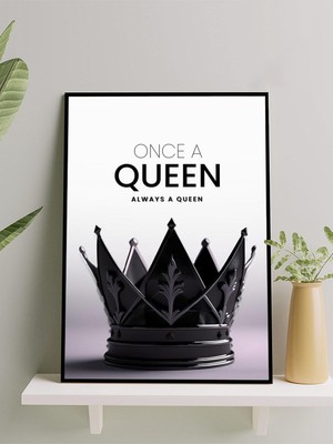 Royal Affirmation, Kraliçe Onayı Motivasyon Çerçeveli Tablo, Çerçeveli Poster, Ofis, Çalışma Odası