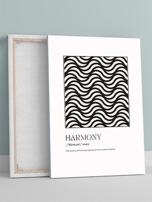 Harmony, Uyum Tipografik Kelime Sanatı Kanvas Tablo - Tuval Tablo, Sanatsal Dekorasyon