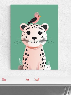 Kuşlu Leo Bebek Odası Poster, Afiş, Kreş Çocuk Odası Dekorasyon, Yenidoğan Hediye