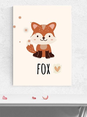 Tilki Sevgisi Bebek Odası Poster, Afiş, Kreş Çocuk Odası Dekorasyon, Yenidoğan Hediye