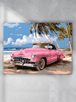 Pink Paradise, Pembe Cennet Pop Art Deniz Manzaralı Poster - Afiş - Dekoratif Duvar Poster