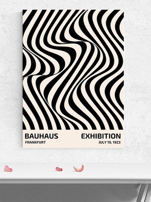 Bauhaus Exhibition, Dalgalı Desen, Soyut Sanat Sanatsal Poster - Afiş - Dekoratif Duvar Poster