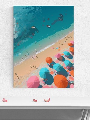 Ocean's Embrace, Okyanus Kucağı, Dijital Sanat Deniz Manzaralı Poster - Afiş -Dekoratif Duvar Poster