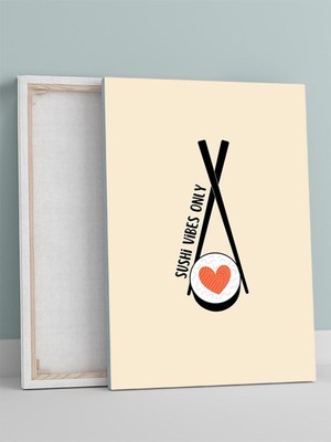 Sushi Love, Suşi Aşkı, Dijital Sanat Mutfak Kanvas Tablo - Tuval Tablo