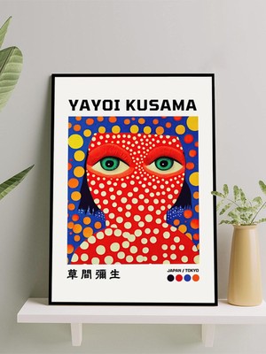 Yayoi Kusama, Infinity Dots, Sonsuzluk Noktaları, Japon Sanatsal Çerçeveli Tablo - Çerçeveli Poster