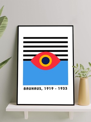 Bauhaus, Eye, Göz, Soyut Sanat Sanatsal Çerçeveli Tablo - Çerçeveli Poster