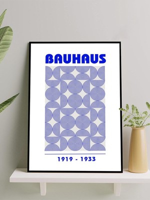 Bauhaus Patterned Circles, Dairesel Desenler Sanatsal Çerçeveli Tablo - Çerçeveli Poster