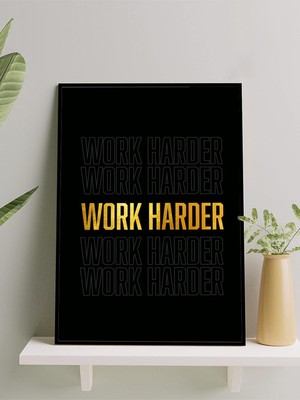 Golden Grind, Altın Çaba Sıkı Çalış Motivasyon Çerçeveli Tablo, Çerçeveli Poster, Ofis,çalışma Odası