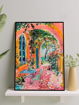 Arcadia, Kırsal Cennet Izlenimci Sanat Çerçeveli Tablo - Çerçeveli Poster, Sanatsal Dekorasyon