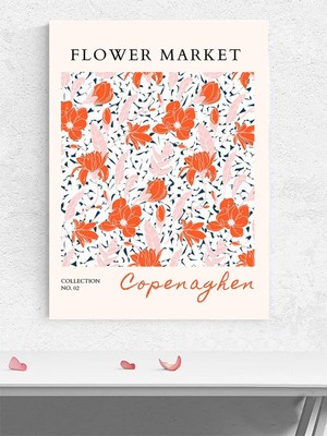 Kopenhag Flower Market, Danimarka Çiçek Pazarı Modern Sanat Poster - Afiş - Dekoratif Duvar Poster