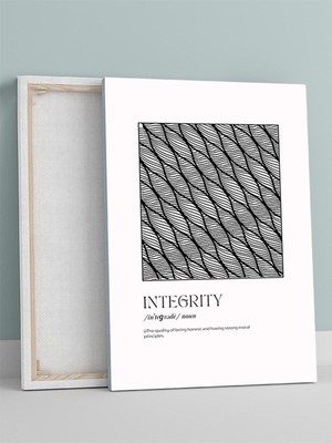 Integrity, Dürüstlük Tipografik Kelime Sanatı Kanvas Tablo - Tuval Tablo, Sanatsal Dekorasyon