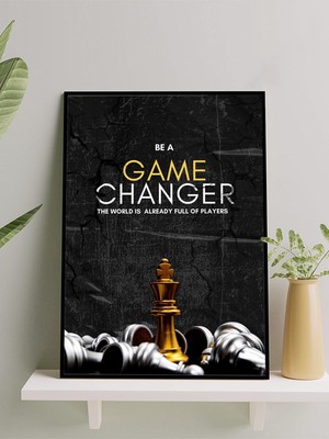 Game Changer, Oyun Değiştirici Motivasyon Çerçeveli Tablo, Çerçeveli Poster, Ofis, Çalışma Odası