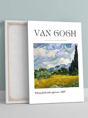 Van Gogh Wheat Cypresses, Selvi Ağaçlı Buğday Tarlası Sanatsal Kanvas Tablo - Tuval Tablo
