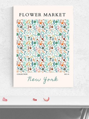 New York Flower Market, Amerika Çiçek Pazarı Modern Sanat Poster - Afiş - Dekoratif Duvar Poster