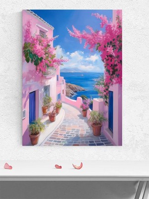 Blossom Lane, Çiçekli Sokak Natürmort Sanatsal Poster - Afiş - Dekorasyon