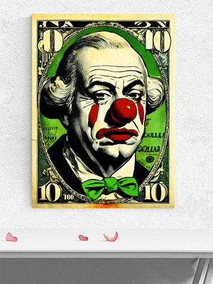 Clown's Bank, Palyaço Bankası Para Motivasyon Poster - Afiş - Ofis, Çalışma Odası Dekorasyon