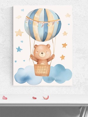 Göğe Yolculuk Erkek Bebek Odası Poster, Afiş, Kreş Çocuk Odası Dekorasyon, Yenidoğan Hediye