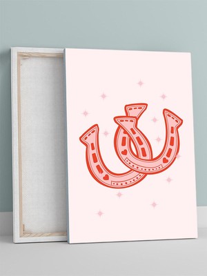 Lucky Hearts, Şanslı Kalpler At Nalı Aşk Pop Sanat Kanvas Tablo - Tuval Tablo