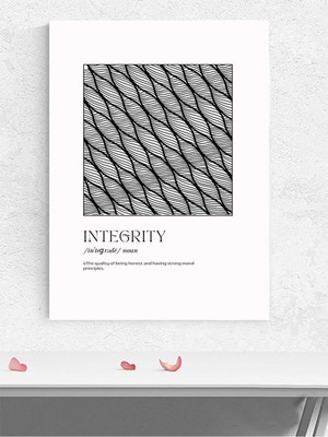 Integrity, Dürüstlük Tipografik Kelime Sanatı Sanatsal Poster - Afiş - Dekorasyon