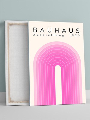 Bauhaus, Ausstellung 1923, Sergi Pembe Yayları, Minimalist Sanat Sanatsal Kanvas Tablo - Tuval Tablo