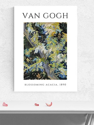 Van Gogh, Blossoming Acacia, Çiçek Açan Akasya Sanat Sanatsal Poster - Afiş - Dekoratif Duvar Poster