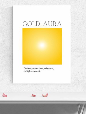 Gold Aura Soul, Altın Aura Manifest, Olumlama, Mantra, Spiritüel, Meditasyon Poster, Afiş