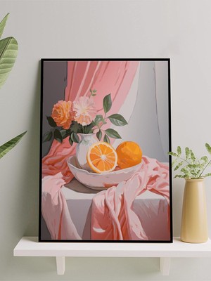 Citrus Delight, Narenciye Keyfi Portakal Natürmort Çerçeveli Tablo - Çerçeveli Poster
